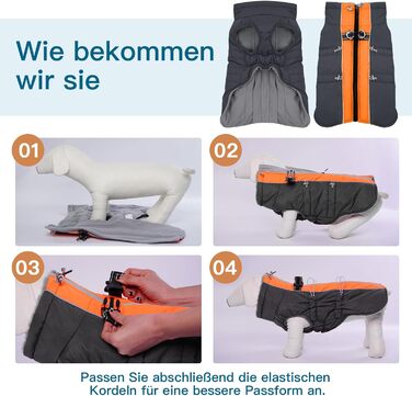 Зимовий теплий дощовик для собак, водонепроникний, з регульованим коміром, для середніх собак, кокер спанієль, оранжево-сірий, розмір M