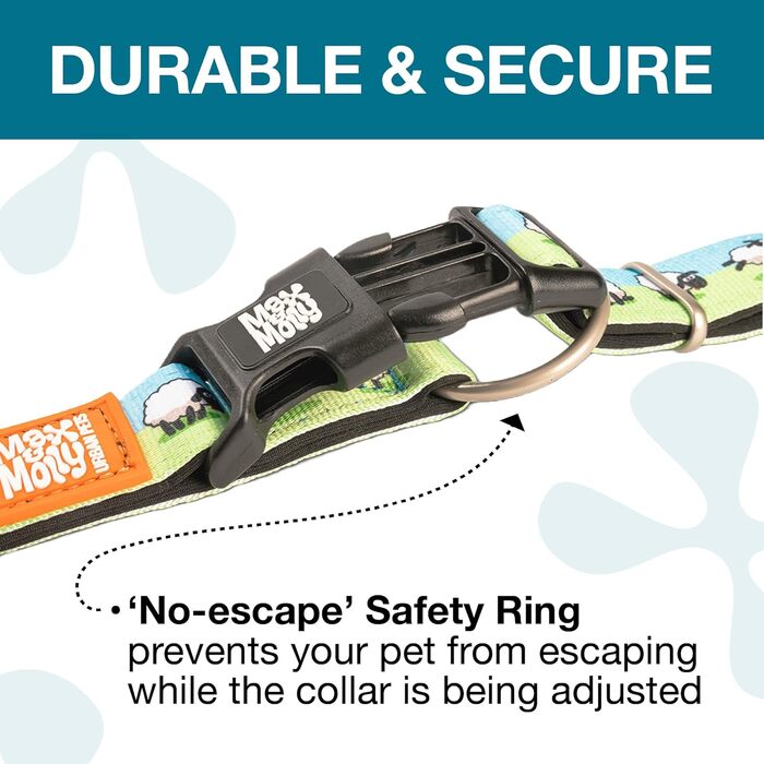 Нашийник для собак Max & Molly Gotcha! з Smart ID, середнього розміру, чорний, водонепроникний, зручний, регульований, Neopren, Black Sheep M (13-21 дюймів)