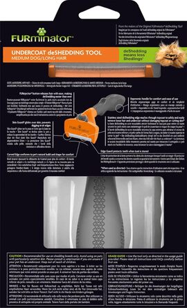 FURminator для собак середнього розміру з довгою шерстю: щітка для видалення підшерстка, версія 2.0