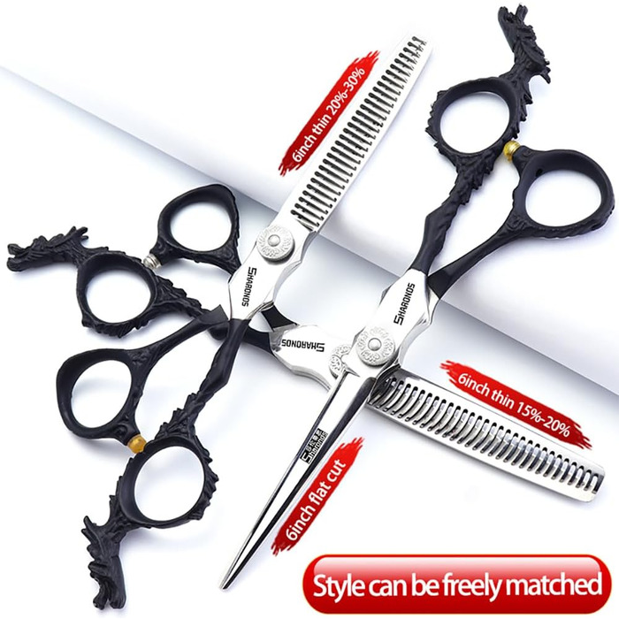 Професійний набір ножиць для волосся SHAROND 6 дюймів (3 шт.) з японської сталі 440C
