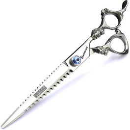 Ножиці для грумінгу домашніх тварин, японська сталь 440C, 7 дюймів + ножиці для фінальної обробки, сріблясті