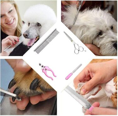 eSynic Професійна машинка для стрижки котів та собак, триммер для лап, електрична машинка для грумінгу, 4 насадки