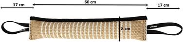 Dingo Gear Байт-ваурст із джуту, надміцний, з двома ручками, 60×8 см, для тренувань собак IGP IPO