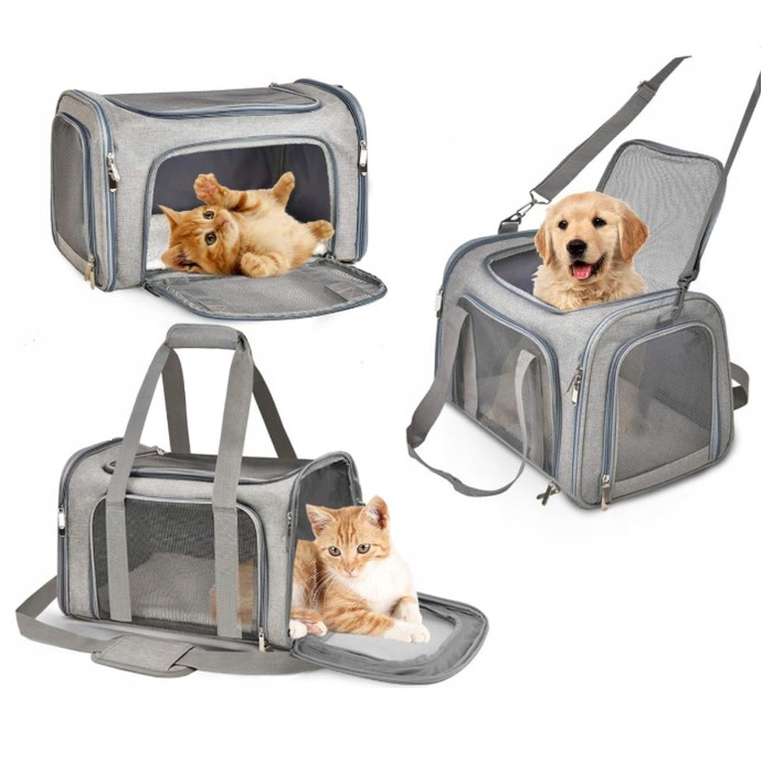 Переноска для котів та собак, сумка з плечовим ременем, 45x30x30 см, розмір M (I218)