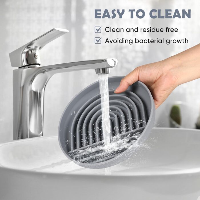 Силіконова миска для собак Slow Food, проти блювоти, не ковзає, сірого кольору