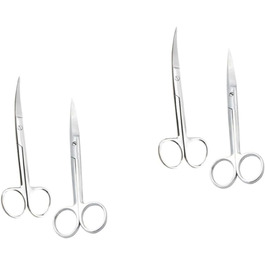 Набір професійних ножиць для грумінгу собак та котів BESTYASH (4 шт.) - прямі та вигнуті, нержавіюча сталь, ергономічний дизайн
