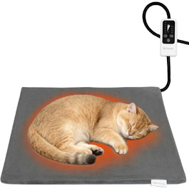 Електричний нагрівальний килимок BECEMURU для котів та собак 45x40 см з регулюванням температури та таймером