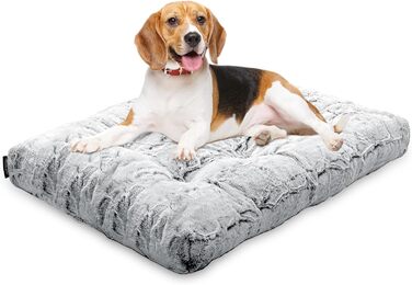 Лежанка для собак малого розміру Blunique Deluxe, м'яка, сіра, 76.2 x 55.9 x 7.6 см