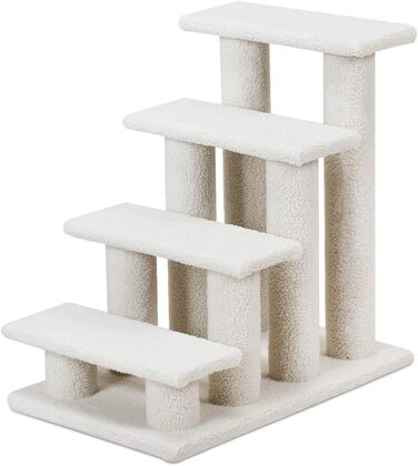 Сходинка для кота та собаки GYMAX з 4 сходинками, 60,5 x 41 x 60,5 см, бежевий колір