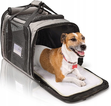 Транспортувальна сумка-переноска для собак та котів до 7 кг, сіра