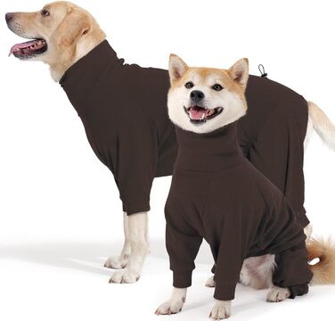 Теплий плед для собак на зиму, флісовий пуловер для собак з ніжками, м'яка чотирилапа куртка для собак маленьких та середніх порід, плед для собак, флісова піжама для собак (XL, Коричневий)