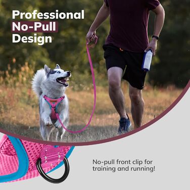 Нашийник для собак FAYOGOO без заплутування, з відбиваючими елементами, не тягне, м'який, з підкладкою, для малих, середніх та великих собак, прогулянки (Рожевий, XS)