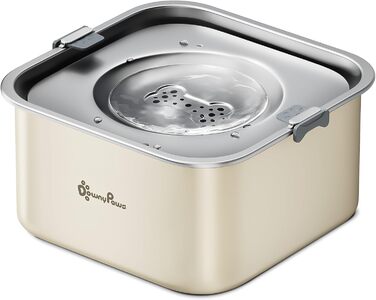 Миска для собак DownyPaws 3L без облизування, з нержавіючої сталі 304, чорна. Запобігає розбризкуванню води, підходить для дому та вулиці.