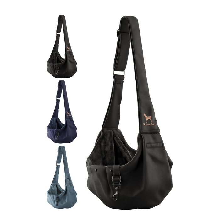 Транспортувальна сумка для собак Noah & Paw до 5 кг з регульованим ременем та м'яким хутром, подвійний захист, преміум-тканина Twill