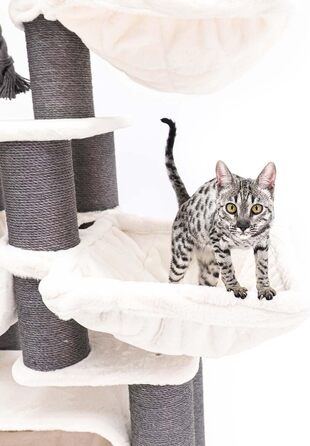 Дряпак для котів Petrebels Skyline XXL, 186 см, для великих котів (Мейн-кун), колір - off-white