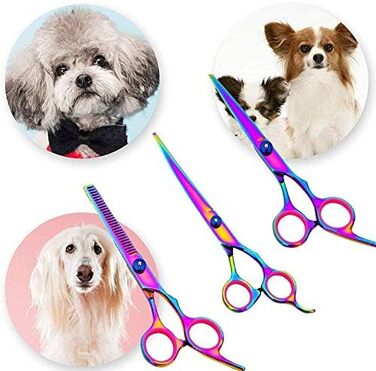 Набір для грумінгу собак та котів: професійні ножиці, триммер, гребінець, нержавіюча сталь, 17.8 см
