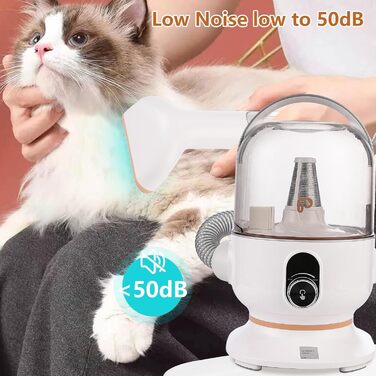 Пилосос для догляду за тваринами, набір для грумінгу, вакуумний насадка, видалення 99% шерсті, пилосос для собак, догляд за тваринами, вакуум для собак та котів, набір 5-в-1, золотий видальник шерсті