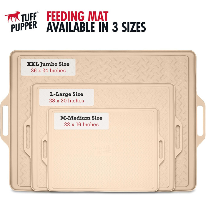 Килимок для годування собак великих порід Tuff Pupper 28x20, водонепроникний, силіконовий, розмір L (71,1 x 50,8 см)