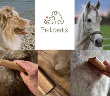 Щітка Petpets® для собак та коней: видалення підшерстка та волосся