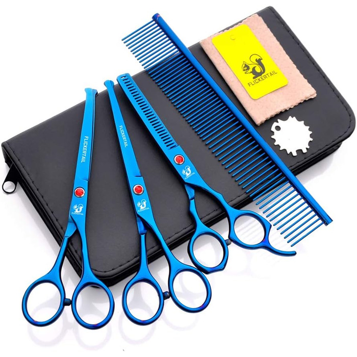 Набір професійних ножиць для грумінгу домашніх тварин 4,5-6,5 дюймів, з нержавіючої сталі, безпечні закруглені кінчики