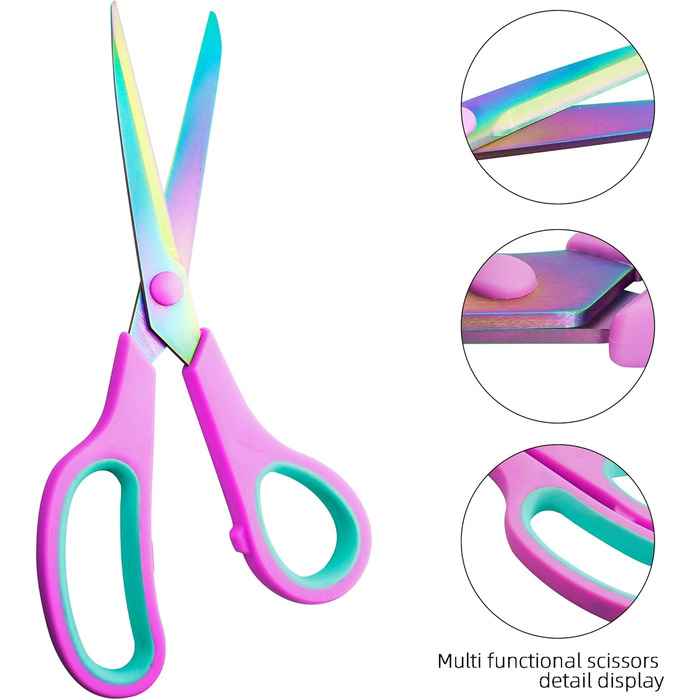 Набір ножиць CCR: 5 шт., нержавіюча сталь з титановим покриттям, зручна ручка, для дому, офісу та школи