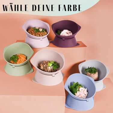 Підвищений годівниця для котів ne&no® Silikon з регульованим нахилом, сірий колір каменю | годівниця для котів | миска для котів