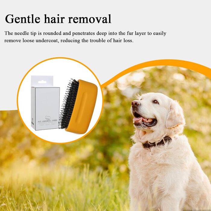 Щітка для видалення шерсті котів та собак - догляд за шерстю, проти випадання шерсті, жовта