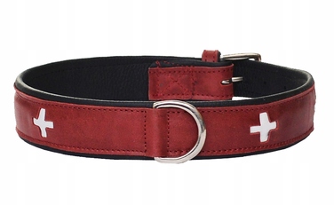 Шкіряний нашийник SWISS XL, червоний