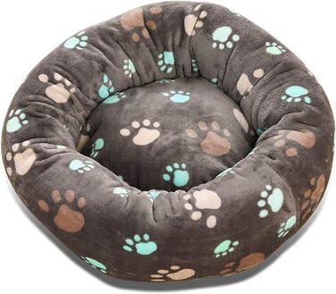 Кругла лежанка для собак PETCUTE: м'яка, зручна, для маленьких, середніх та великих собак, чорна, XS (40 см), миється