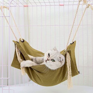 Гамак для кота, лежанка-переноска, гамак-ліжко для котів, тхорів, щурів, кроликів, маленьких собак та інших домашніх тварин. Розмір 47x47 см (зелений)
