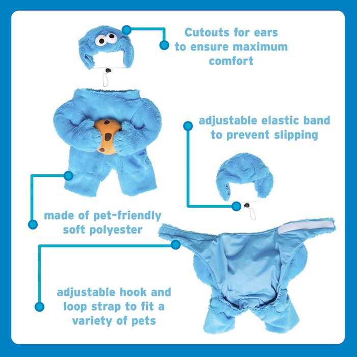 Костюм для собаки Пета Креве Сезамний Вулиок, Кукі Манстер, Великий