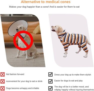 Піжама для собак великих та середніх порід, розтягувана, для дорослих, комбінезон, 3XL, жовто-чорний