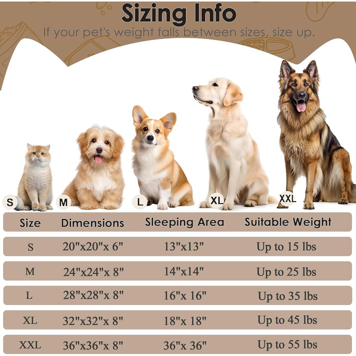 Кругле лежанка для собак та котів середнього розміру, 71 см, Camel, м'яка, зручна, для цуценят, миється