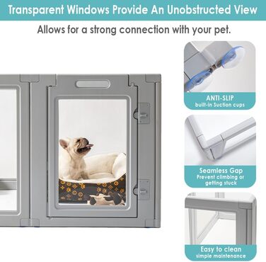 Загін для собак Front Row: міцний, прозорий, з 6 панелями, 76.2 см, для дому та саду