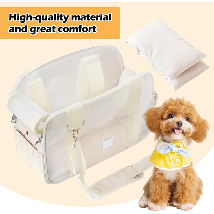 Транспортувальна сумка для собак та котів до 5 кг – Легка та дихаюча переноска для маленьких собак та котів, з ременем безпеки та кишенями, ідеальна для автомобіля, подорожей та активного відпочинку