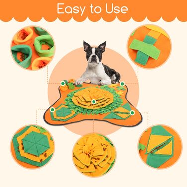 Килимок для собак Nobleza, розвиває інтелект, миється, складається, 70x70 см, помаранчевий