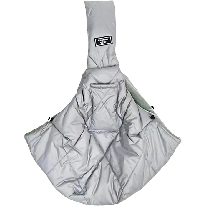 Сумка-переноска для собак та котів, зимова, з м'яким ременем, через плече, для маленьких тварин (Світло-сіра)