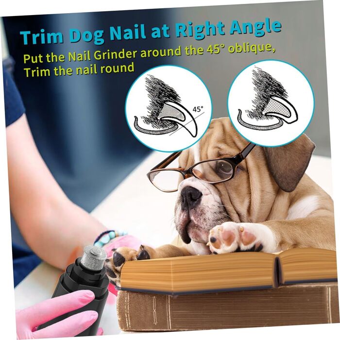 Електричний триммер для нігтів Milisten для собак та котів. Безпечний, тихий, з алмазним покриттям, довговічний