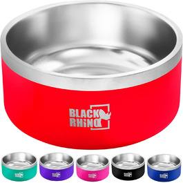 Миска для собак Black Rhino Dura-Bowl, 1,2 л, нержавійка, подвійна ізоляція, нековзна, для малих, середніх і великих порід