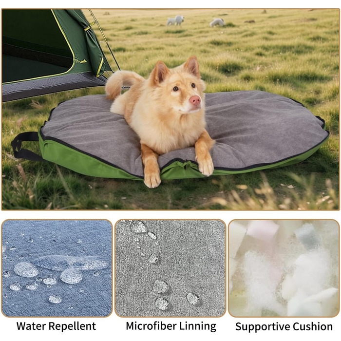 Водонепроникний килимок для собак на дачу, кемпінг та подорожі, L, денім блакитний