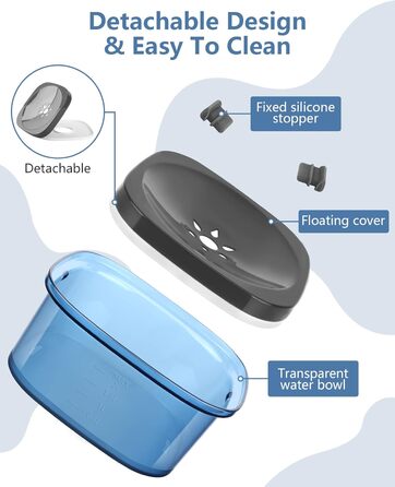 Миска для собак PETTOM, 3L, анти-сальна, проти протікання, для дому та вулиці (блакитна)