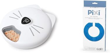 Автоматичний годівниця для котів Catit PIXI з 6 порціями (вологе харчування) + акумулятор охолодження Catit PIXI для годівниці на 6 порцій, 2 шт. вологого корму