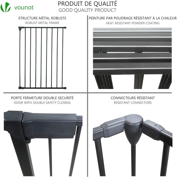 Захист для каміну Vounot: сітка металева, 5 елементів, з безпечними дверима, чорна, 300x75 см