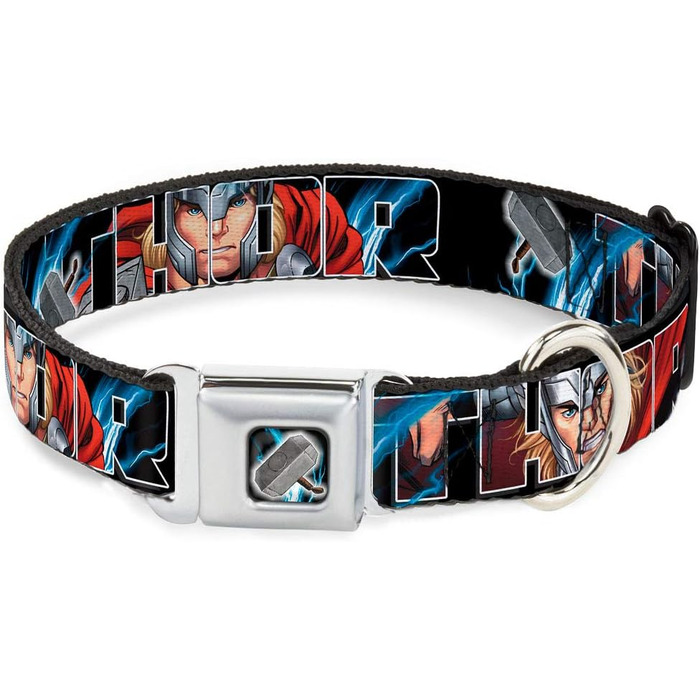 Нашийник для собак Buckle-Down Marvel Avengers Тор із молотом, 22,9–38,1 см