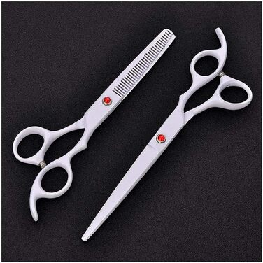 Професійна ножиця для собак, вигнута, для грумінгу, біла