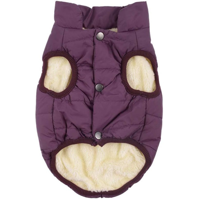 MISSMAO Теплий зимовий теплий одяг для собак з флісовою підкладкою та світловідбиваючими елементами (2XL, Темно-фіолетовий)