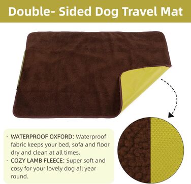 Водонепроникний килимок для собак Zjyufy, флісовий, для дому та вулиці, туристичний, складаний, для малих, середніх та великих собак, зелений