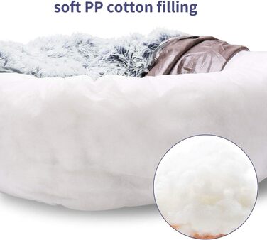 Кругле ліжко для собак та котів, Deluxe, сірий колір, Ø 60 см, зручне та миється