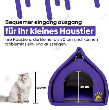 Кішка або собака, Будка EVE Textile Eskimo, 45x45x45 см, Ліла | Будка для тварин, літня, дихаюча, 45x45x45 см