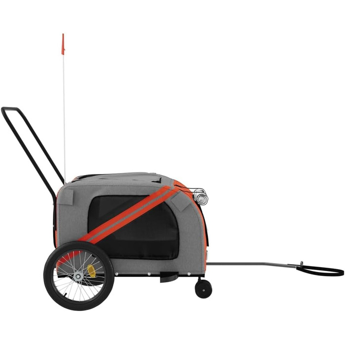 Причіп для велосипеда для собак та котів Оксфорд, оранжевий та сірий